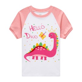 Girls Summer Pajamas Toddler Shorts Sets Dinosaur Sleepwear for Kids Cotton Dino Pjs 2 Piece Clothes 10t