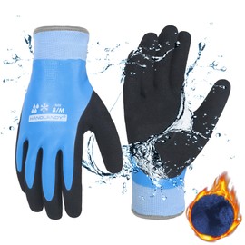 HANDLANDY Waterproof Work Gloves for Cold Weather, Insulated Winter Work Gloves with Grip for Men Women, Freezer Gloves for Work Below Zero, M