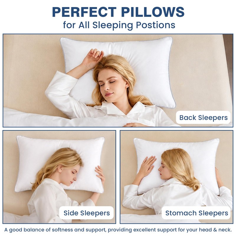 Pillows Standard Size Set of 4, Hotel Quality Bed Pillows