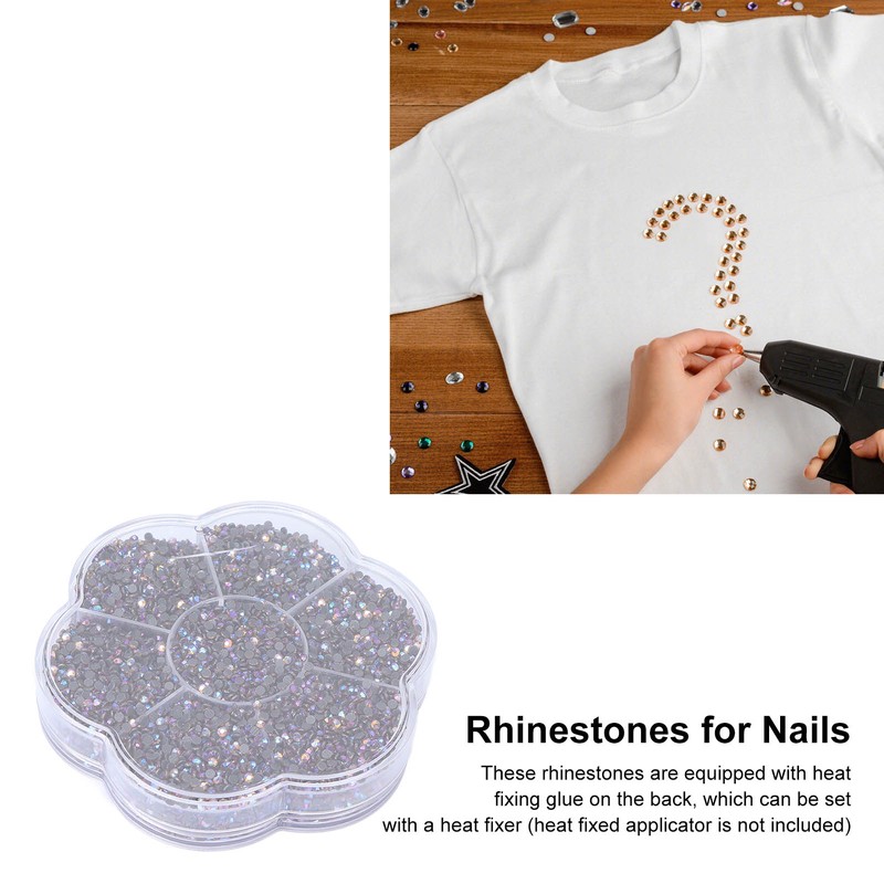 14400pcs Rhinestones Shiny Transparent Decorative Nail Art Accessories for Clothes