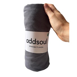 Addsoul Fitted Sheet 100% Cotton Oeko Tex Standard 100 Certified, Made in Turkey Sizes (Grey, 140-160 x 200 cm)