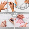 4 Pcs Maths Set, MSDADA Geometry Sets, Ruler Set with