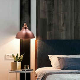 Copper Metal Ceiling Lamp Shade - Easy Fit Light Pendant - 29cm Modern Ceiling Lighting Shade for Bedroom, Restaurant - Industrial Kitchen ReplacemenLight Shade Ceiling Pendant