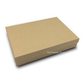 TheDisplayGuys - 25-Pack #53 Kraft Paper Jewelry Boxes w. Cotton Padding - Kraft Brown (5-3/8" x 3-7/8" x 1") - Gifting, Shipping, Retail