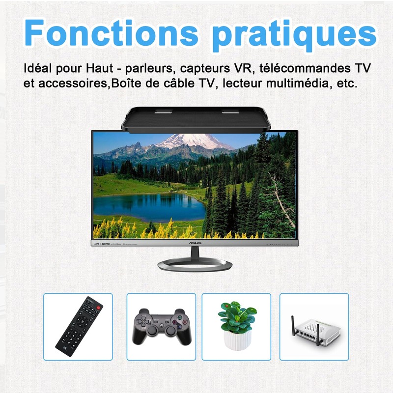 JXMTSPW Top Shelf for TV Mount Flat Screen Streaming Devices
