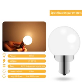 Cheopha 1141 1156 20-99 12V RV Vanity LED Light Bulbs BA15S Single Contact Bayonet Base for RV Camper Trailer Motorhome Marine Boat Interior Bedroom Light Bulb 2W Warm White Pack of 4