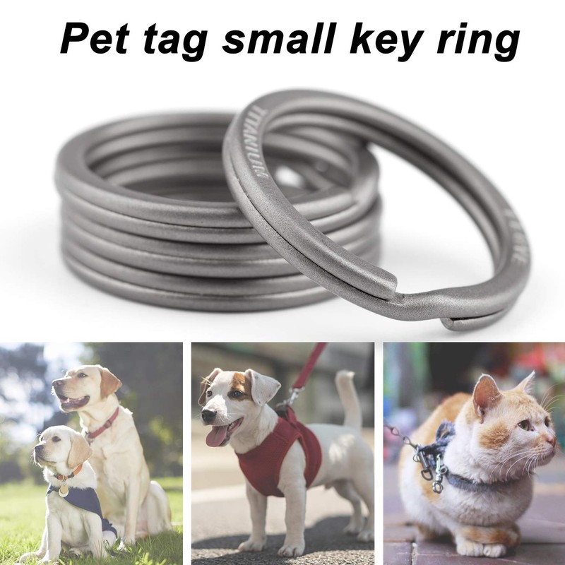 FEGVE Titanium Key Chain Rings Split Rings 4 Pack –