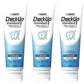 Lion Dent Check-Upstandard Fluorine 1450ppm, 4.6 oz (135 g) x 3 Set, Mint
