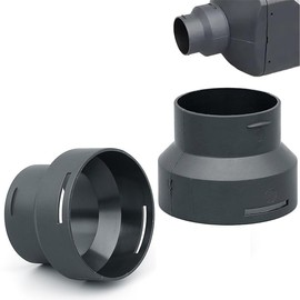 Inscrip Parking Heater Air Outlet, 75mm to 60mm Diameter Pipe Connector Air Parking Heater Exhaust Pipe Reducer Connector Parking Heater, Pipe Ducting Bellows Joints, Black