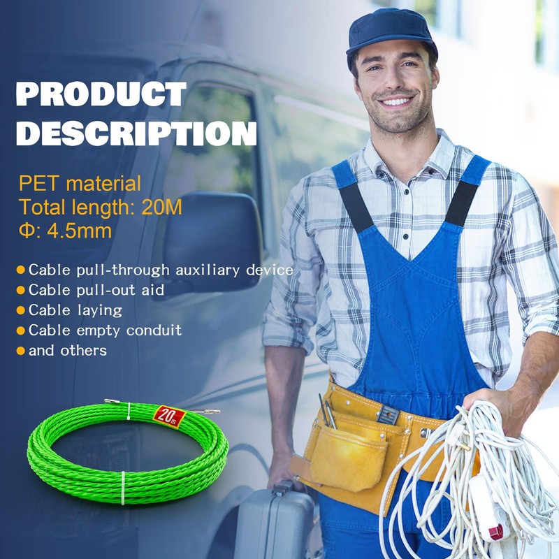 Retractable Spring 20 m, Diameter 4.5 mm - Cable Retraction