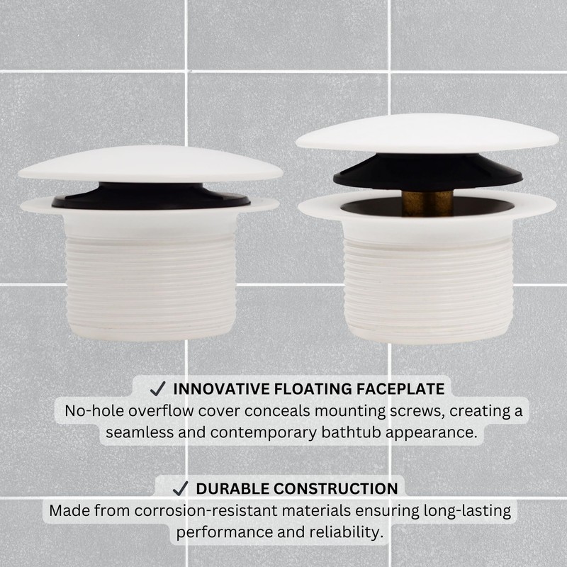 Westbrass D398RK-50 1-1/2" NPSM Coarse Thread Mushroom Tip-Toe Bathtub Drain