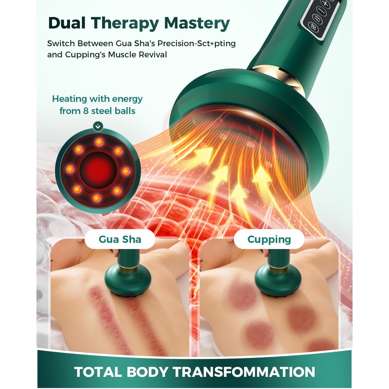Uojojop Electric Cupping Massager, Lymphatic Drainage Massager and Cellulite Massage