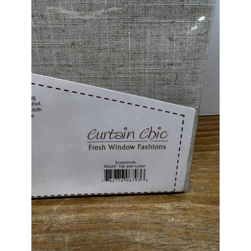 Curtain Chic Tier Pair Beige Cafe Farmhouse 58”x24”