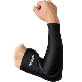 PONTAPES Compression Wear Arm Sleeve PCG-602 BLK_GRY XL Size Arm Cover 1 Pair Left & Right Pair Antibacterial Odor Resistant UV Treatment Arm Cover Arm Compression for Men and Women Marathon Jogging Sports Wear Bicycle Cycling