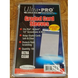 5 Ultra Pro Graded Card Sleeve Packs with Resealable Strip 500 Total (5 100ct Packages). Protects Graded Cards From Scratching and Dust. For Use w/ Beckett, Bgs, PSA and More.