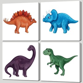 Popuwall Dinosaur Wall Art for Boys Kids Nursery Room Decor, 10"x10"