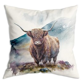ZNGFON Watercolor Bison Abstract Tropical Exotic Jungle Soft Throw Pillow Covers Cushion Cover Decor for Sofa Couch Bed 18x18 Inch Bison Lover Gift