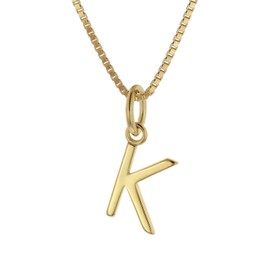 trendor 15255-K Women's Necklace with Letter K Pendant Gold on Silver 925 Fashionable Jewellery for Women, Magical Necklace, Great Gift Idea, 40 cm