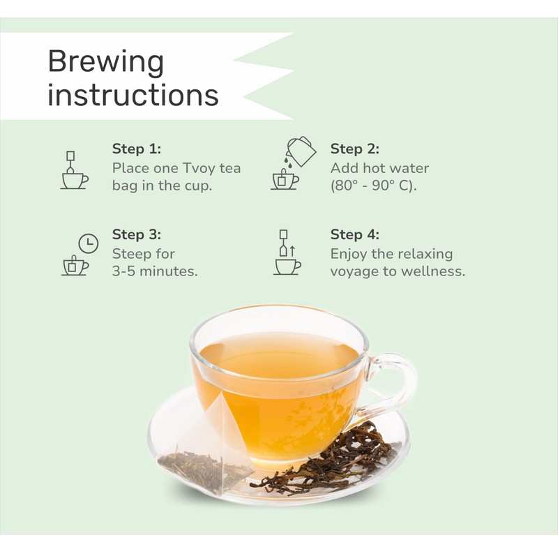 Natural Green Tea leaves 40 Count, Biodegradable Pyramid Tea Bags,