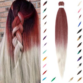 ShowJarlly Braids Extensions, Pre-Stretched Braiding Hair, 30 Inches, 1 Pack/Lot Braid Extensions, Synthetic Hair for Braiding, Professional Soft Synthetic Jumbo Braids Hair (76 cm, 900/silver#)