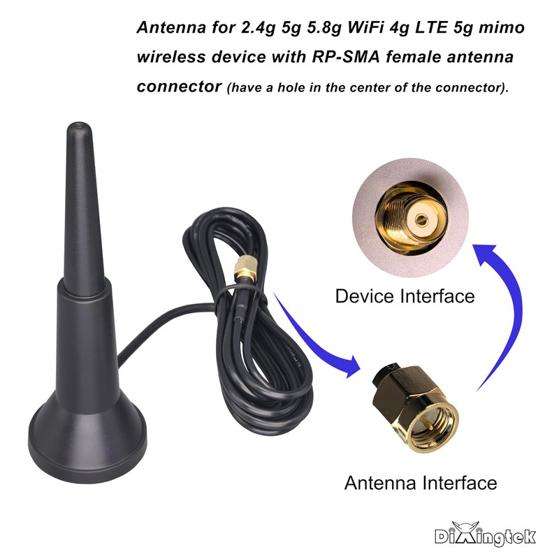 Dixingtek Waterproof IP67 10ft SMA Male Dual Band WiFi 4g