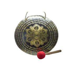 GK&CO. 13 Inches Handmade Mantra Flower of life Tibetan Gong-Music Gong-Healing Meditation Gong-Chakra Balance-