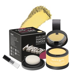 Mifeloy Root Touch Up Powder, Instantly Gray Hair Cover Up, Women Color Root Coverage Shadow Powder for Thinning Grey Hairline, Men Roots Concealer for Hair Loss Beard Line Eyebrow, Light Blonde