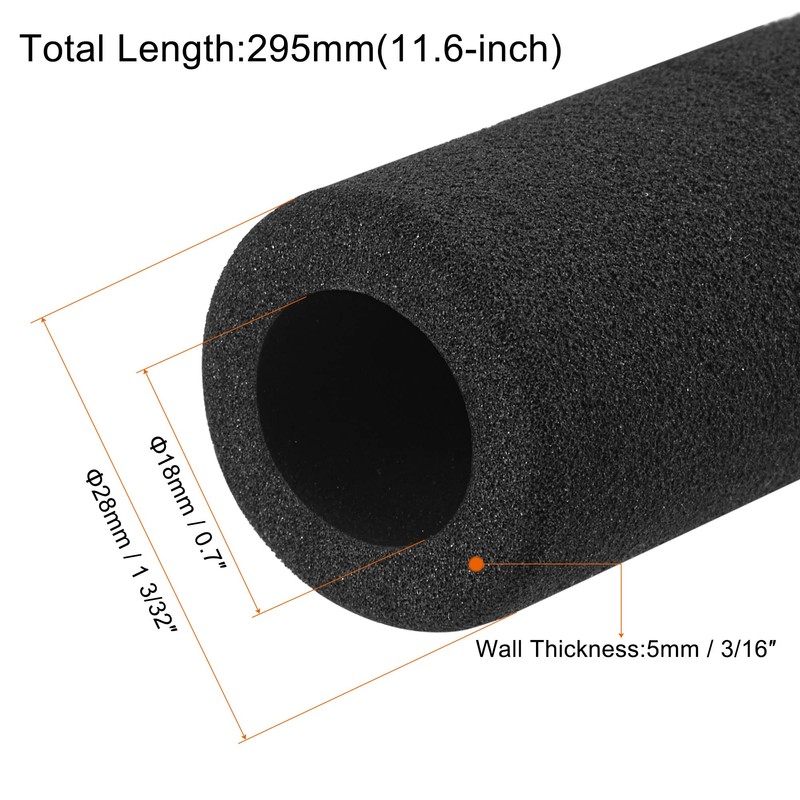 MECCANIXITY Foam Grip Tubing Handle Grips 0.7"(18mm) ID 3/16"(5mm) Wall