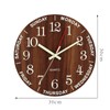 Felvoro Wall Clock 12 Inch Brown Weekly Wall Clock Silent