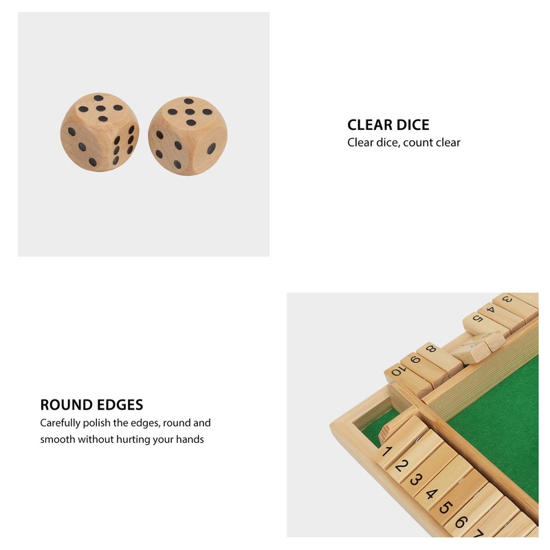 Four Sided Flop Game for Kids Adults Wooden Board Game
