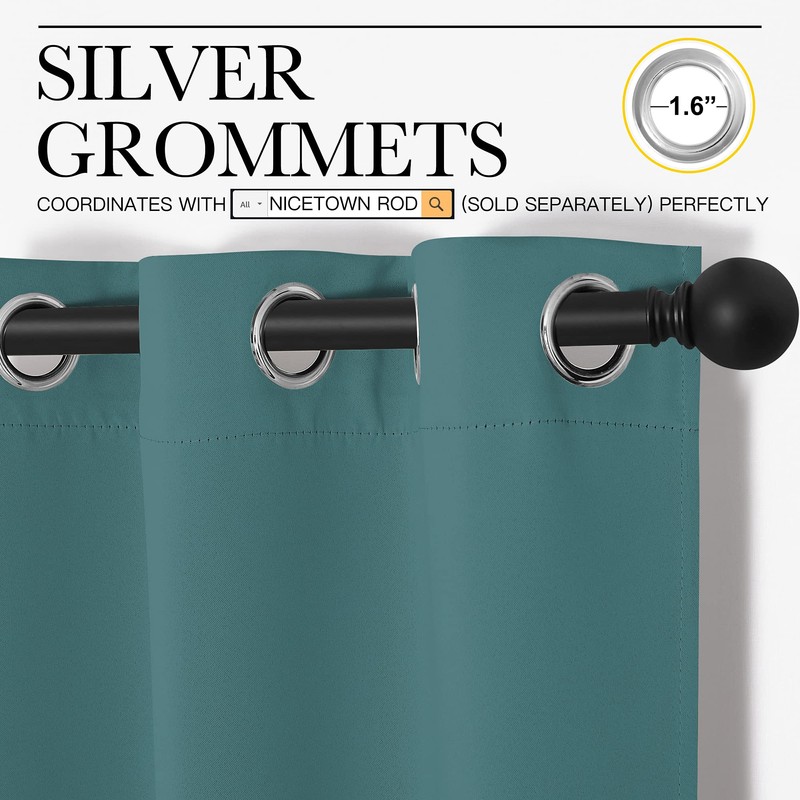 NICETOWN Window Curtain Panels, Thermal Curtains Insulated Solid Grommet Blackout