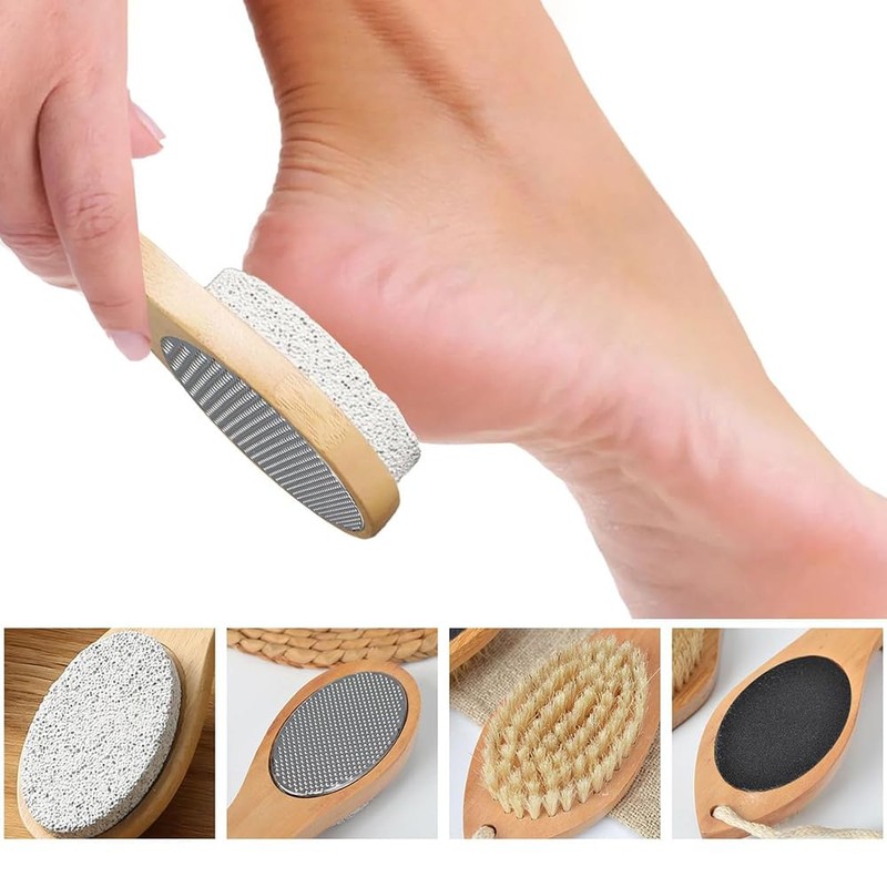 CENPEK 4-in-1 Foot Exfoliating Brush Pumice Stone Callus Remover with