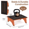 Step Stool Foldable, Wooden Step Stool with Non-Slip Rubber Stepping