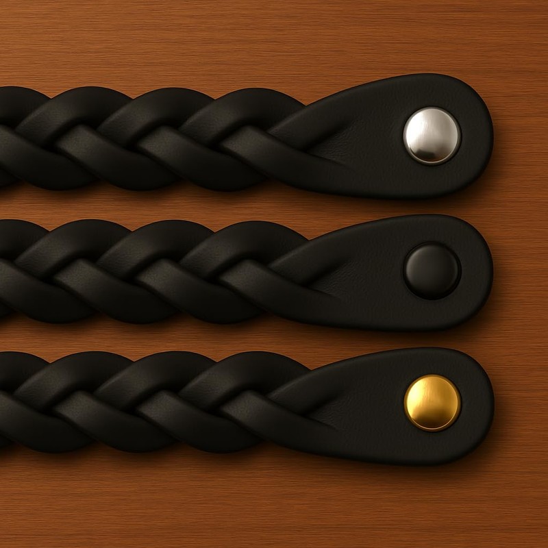 Brute Strength - Leather Drawer Pulls - Braided Black -