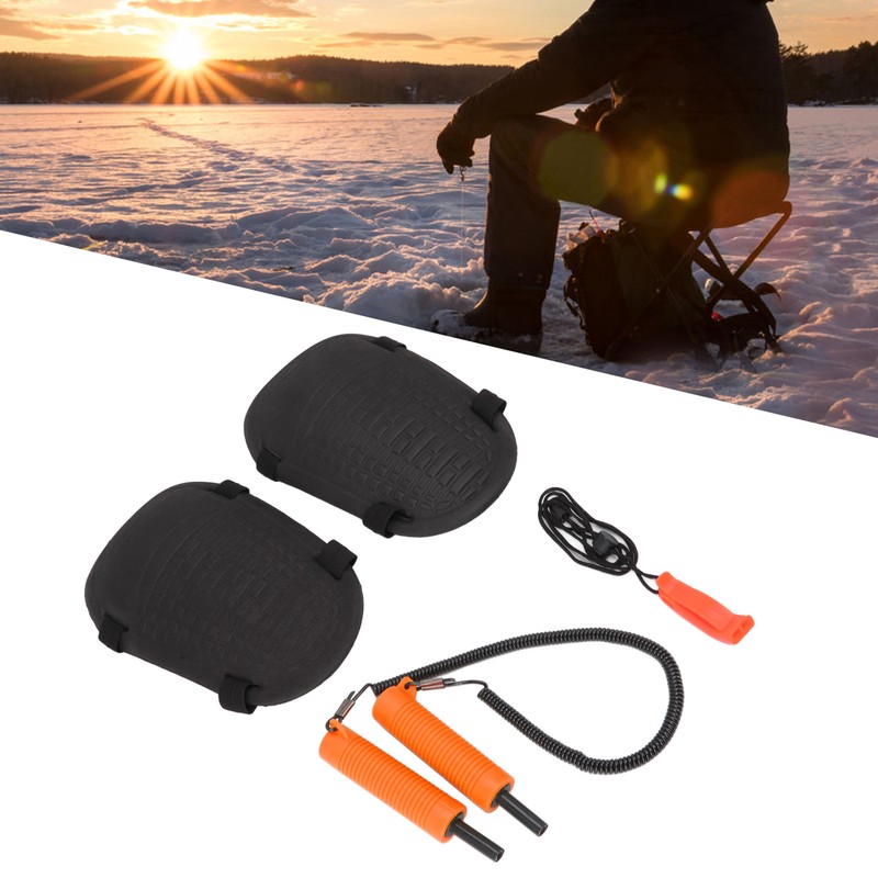 Ice Fishing Safety Tool Retractable Ice Picks Hard EVA Knee