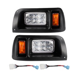 Panglong Club Car DS LED Headlight Kit with Adapter Wire, DS LED Headlight Suitable for 1993-Up 12 Volt Club Car DS, Replace OEM# 101988002,101988001