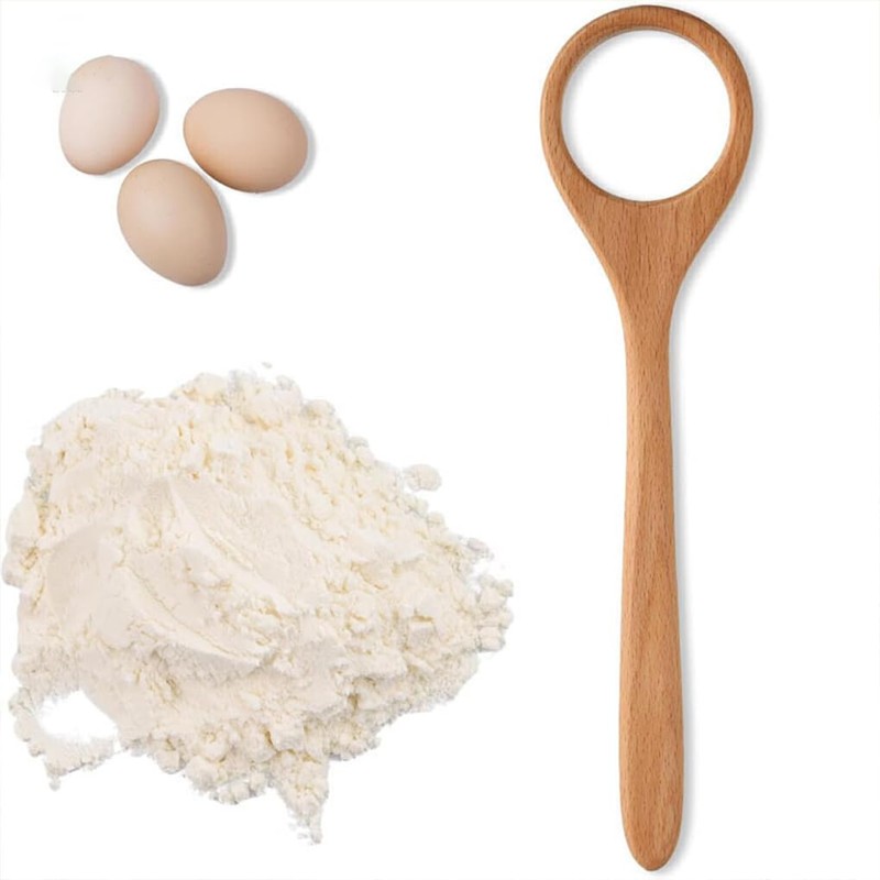 Wooden Danish Doughs Whisk for Home and Bakery Bread Baking