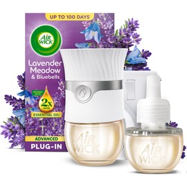 Air Wick Lavender Meadow & Bluebells Advanced Electrical Plug-In Kit 19ml, Lasts for up to 100 days, Air Freshener