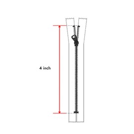 Metal Zipper 4" White Zip for Sewing Craft Brass Zipper