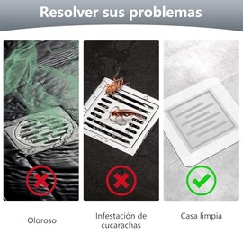 Tapa Coladeras para Regadera Silicona 4 Piezas Tapas de Plástico de Coladera Cuadrados Cubiertas para Coladeras de Desagüe Antiolor Anticucarachas par