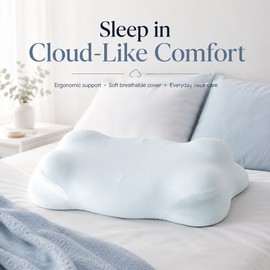 Contour Pillowcase Cover for Cervical Pillows – Silky-Soft Zipper Cover for Memory Foam Neck Pillow Care
