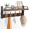 Tajsoon Coat Hanger Wall Mount with Shelf and Guardrail, 16.3"