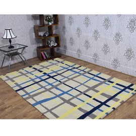 Hand Tufted Wool ECO-Friendly Area Rugs - 5'x7'6'', Rectangle Shape, Multicolor, Contemporary Modern Design, High Pile Handmade Area Rugs for Living Room, Bed Room (K03121)