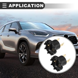 Motoforti Headlight Headlamp Bulb Socket Adapter, for Mazda 3 2004-2009, Plastic, No.B28V-51-0A3, Black, 2pcs