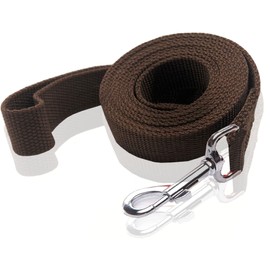 Nylon Dog Leash 4 Ft 5 Feet 6 Foot Long, Walking Training Dog Leashes for Medium Large Dogs, 1 Inch Wide (3/4" X 6 ft, Brown)