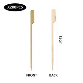 200pcs Kebabs Cocktail Picks Marshmallow Picks Wooden Sticks Craft Fruit Sticks Party Tableware Wooden Snack Sticks