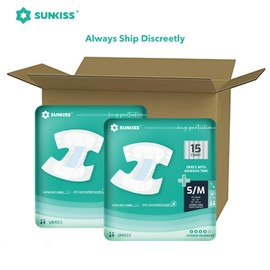 SUNKISS TrustPlus Adult Diapers with Maximum Absorbency, Disposable Incontinence Briefs with Tabs for Men and Women, Maximum Overnight Absorbency, Small/Medium, 60 Count (4 Packs of 15)