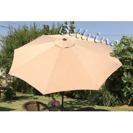 BELLRINO DECOR Replacement Light Coffee/Sand Strong & Thick Umbrella Canopy for 9ft 8 Ribs (Canopy Only)