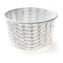Restaurantware Panificio 1 Ounce Baking Cups 200 Pleated Cupcake Liners - Oven-Ready Freezable Black And White Paper Muffin Cases Disposable Newsprint For Wedding Parties Baby Showers