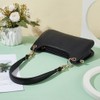 PH PandaHall 20 Inch Black Genuine Leather Purse Strap Bag